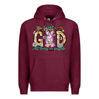 Burgundy With God All Things Are Possible Easter Day Premium Hoodie - CowhideDigitalArt