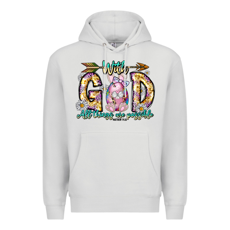 With God All Things Are Possible Easter Day Premium Hoodie by CowhideDigitalArt | Teevron