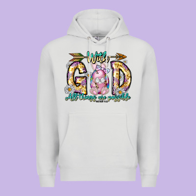 With God All Things Are Possible Easter Day Premium Hoodie Designed By Cowhidedigitalart