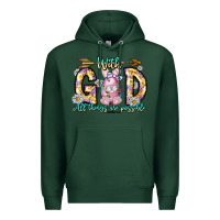 Sports Green With God All Things Are Possible Easter Day Premium Hoodie - CowhideDigitalArt