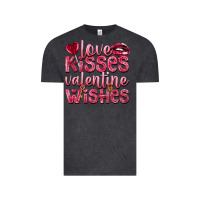 Vintage Black Love kisses Valentine wishes Valentine's Day Vintage Tee - HowdyJamesFarm