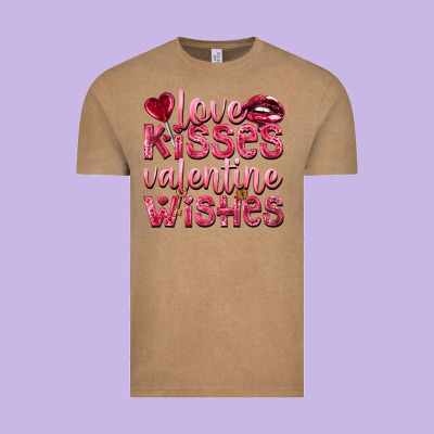 Love Kisses Valentine Wishes Valentine's Day Vintage Tee Designed By Howdyjamesfarm