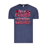 Vintage Denim Love kisses Valentine wishes Valentine's Day Vintage Tee - HowdyJamesFarm