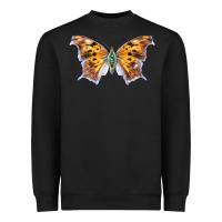 Black Question Mark Butterfly Heavyweight Sweatshirt - LillyAllenDesigns