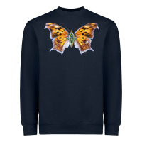 Navy Question Mark Butterfly Heavyweight Sweatshirt - LillyAllenDesigns