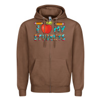 Chestnut i love my students with pen and Zipper Hoodie - Artiststas
