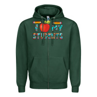 Sports Green i love my students with pen and Zipper Hoodie - Artiststas