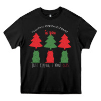 Black All Want For Christmas is You Just Kidding I Want Cats Heavy Core Tee - Bettercallsaul