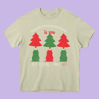 All Want For Christmas Is You Just Kidding I Want Cats Heavy Core Tee Designed By Bettercallsaul
