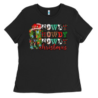 Black Howdy howdy howdy Christmas Ladies Tee - NancyCooperArtShop