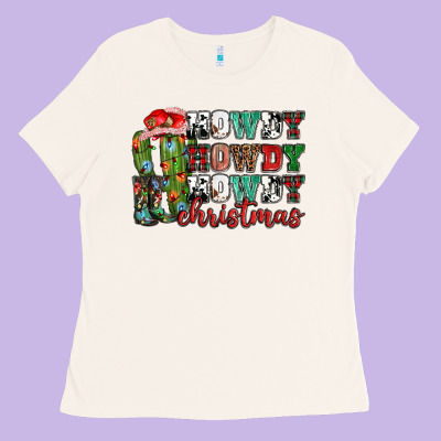 Howdy Howdy Howdy Christmas Ladies Tee Designed By Nancycooperartshop