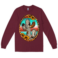 Burgundy Western Cactus Long Sleeve Tee - Jasminsmagicworld