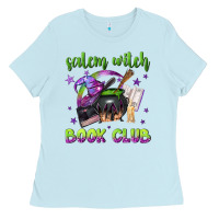 Baby Blue Salem witch book club Ladies Tee - NancyCooperArtShop