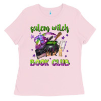 Bubblegum Pink Salem witch book club Ladies Tee - NancyCooperArtShop