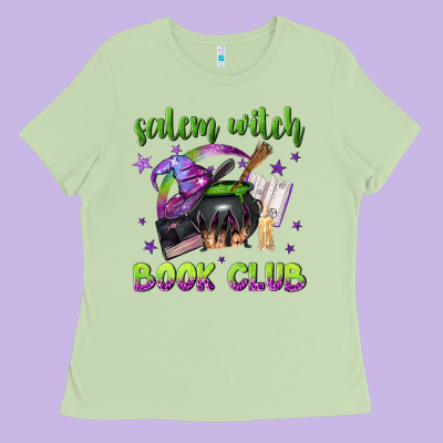 Salem Witch Book Club Ladies Tee Designed By Nancycooperartshop