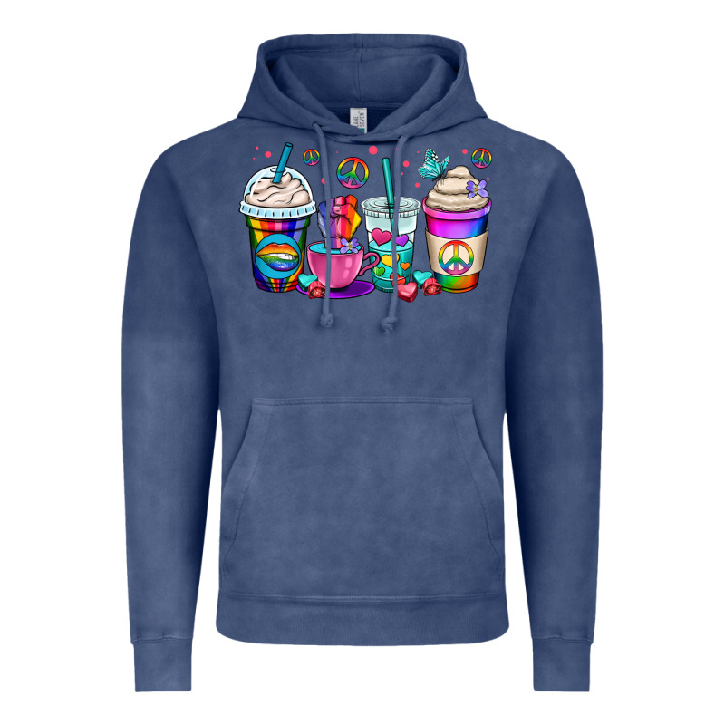 Pride Lgbtq Coffee Cups Vintage Hoodie by OliviaCreatesArt | Teevron
