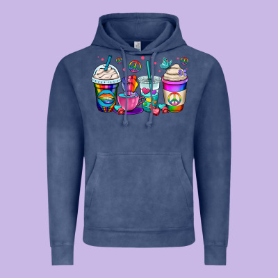 Pride Lgbtq Coffee Cups Vintage Hoodie Designed By Oliviacreatesart