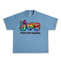 Pebble Blue Peace love equality LGBT+ Urban Heavy Tee - CowGirlArtShop