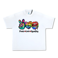 White Peace love equality LGBT+ Urban Heavy Tee - CowGirlArtShop