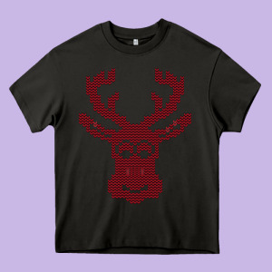 Christmas Deer Ugly Heavy Core Tee Designed By Bettercallsaul