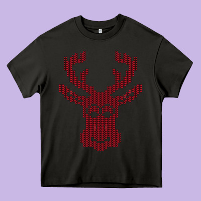 Christmas Deer Ugly Heavy Core Tee Designed By Bettercallsaul
