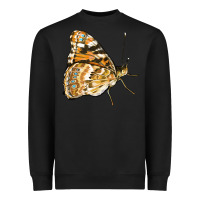 Black Painted Lady Butterfly Heavyweight Sweatshirt - LillyAllenDesigns
