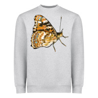Heather Grey Painted Lady Butterfly Heavyweight Sweatshirt - LillyAllenDesigns