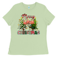 Matcha Merry Christmas flamingo Ladies Tee - texasbilliewilder