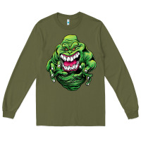 Army Green halloween green slimer ghost Long Sleeve Tee - longCreatives