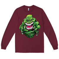 Burgundy halloween green slimer ghost Long Sleeve Tee - longCreatives