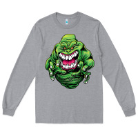 Heather Grey halloween green slimer ghost Long Sleeve Tee - longCreatives