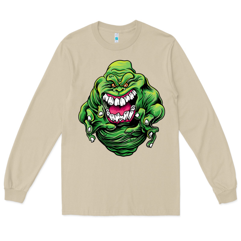 Halloween Green Slimer Ghost Long Sleeve Tee by longCreatives | Teevron