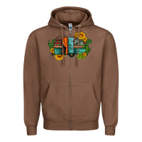 Chestnut caravan sunflowers and cactus Zipper Hoodie - Artiststas