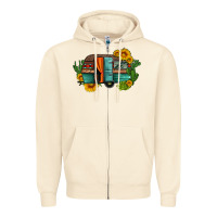 Sandshell caravan sunflowers and cactus Zipper Hoodie - Artiststas