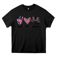 Black peace love racing Heavy Core Tee - JahusDesignShop