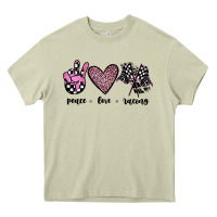 Mossy peace love racing Heavy Core Tee - JahusDesignShop