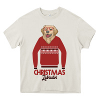 Cream Christmas Labrador Heavy Core Tee - Bettercallsaul