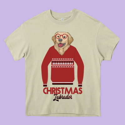 Christmas Labrador Heavy Core Tee Designed By Bettercallsaul