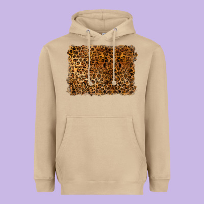 Handdrawn Leopard Pattern Heavyweight Hoodie Designed By Barkaloodesign