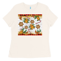 Bone Christmas gingerbread cookies and candy cane Ladies Tee - NancyCooperArtShop
