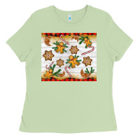 Matcha Christmas gingerbread cookies and candy cane Ladies Tee - NancyCooperArtShop