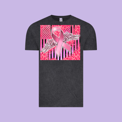 Cancer Awareness American Flag Vintage Tee Designed By Cowgirlartshop
