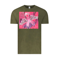 Vintage Olive cancer awareness american flag Vintage Tee - CowGirlArtShop