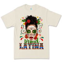 Bone Proud Latina Skull Girl Messy Bun Premium Tee - texasbilliewilder