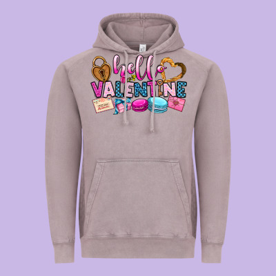 Hello Valentine Vintage Hoodie Designed By Oliviacreatesart