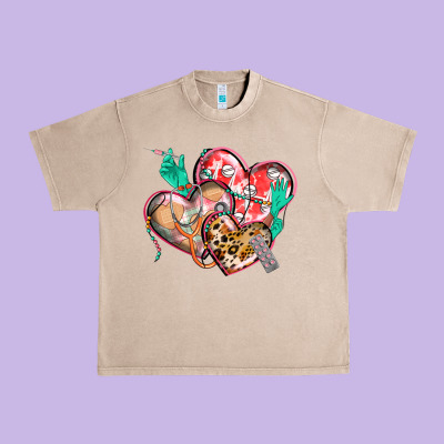 Nurse Hearts Urban Heavy Tee Designed By Cowgirlartshop