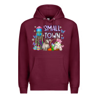 Burgundy Small Town Easter Day Premium Hoodie - CowhideDigitalArt