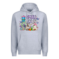 Heather Grey Small Town Easter Day Premium Hoodie - CowhideDigitalArt
