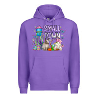 Purple Small Town Easter Day Premium Hoodie - CowhideDigitalArt