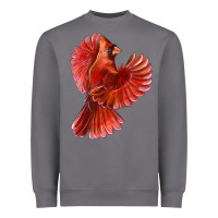 Storm Flying Northern Cardinal Bird Heavyweight Sweatshirt - LillyAllenDesigns